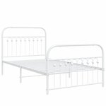 vidaXL Cadre de lit métal sans matelas et pied de lit blanc 100x190 cm