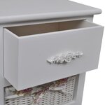 vidaXL Armoire avec 1 tiroir et 2 paniers Blanc Bois de Paulownia