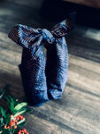 Emballage Réutilisable Furoshiki Coton Recyclé L : Pôle Nord Bleu Nuit