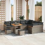 vidaXL Ensemble de canapé de jardin 12 Pièces Gris polyrotin