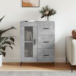 vidaXL Buffet gris béton 69 5x34x90 cm bois d'ingénierie