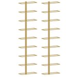 vidaXL Casier à vin mural pour 9 bouteilles 2 Pièces Doré Fer