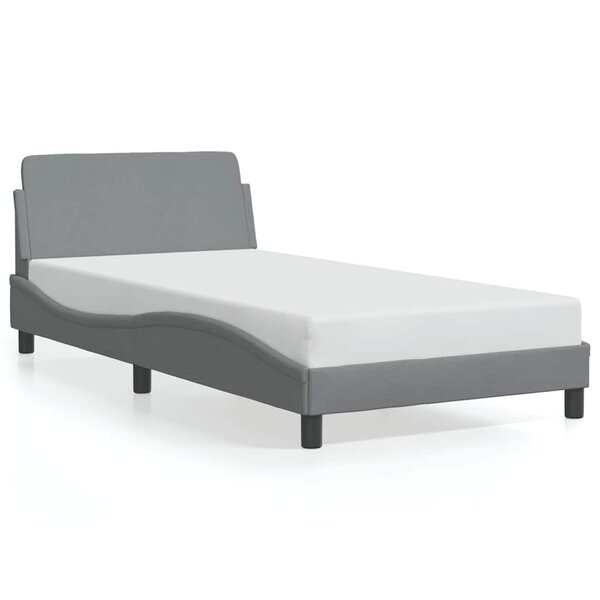 vidaXL Cadre de lit Dover gris clair 100x200 cm tissu
