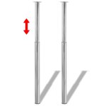 vidaXL Pieds de table télescopique 2 Pièces Chrome 710 mm - 1100 mm