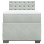 vidaXL Sommier à lattes de lit et matelas Gris clair 100x200cm Velours