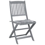 vidaXL Chaises pliables d'extérieur lot de 6 et coussins Bois d'acacia