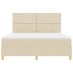 vidaXL Lit à ressorts avec matelas Crème 180 x 200 cm tissu