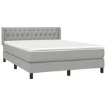 vidaXL Sommier à lattes de lit avec matelas Gris clair 140x190cm Tissu