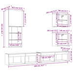 vidaXL Unités murales TV avec LED 5 Pièces blanc bois d'ingénierie