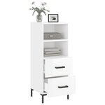 vidaXL Buffet Blanc brillant 34 5x34x90 cm Bois d'ingénierie