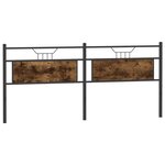 vidaXL Tête de lit chêne fumé 200 cm bois d'ingénierie et acier