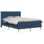 vidaXL Cadre de lit Bleu 140 x 190 cm Polyester