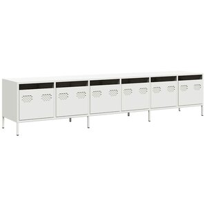 vidaXL Meuble TV blanc 202x39x43 5 cm acier laminé à froid