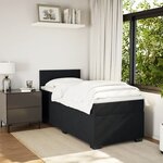 vidaXL Sommier à lattes de lit avec matelas noir simple velours