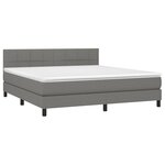 vidaXL Sommier à lattes de lit et matelas et LED Gris foncé 180x200 cm