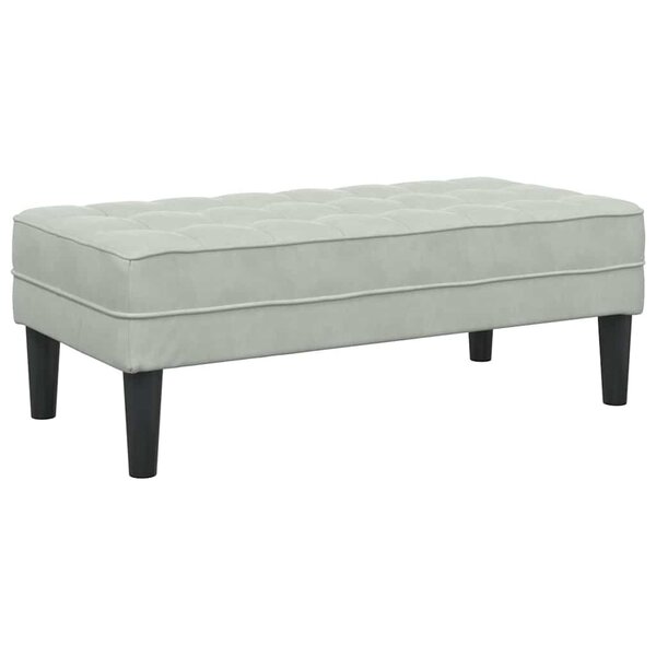 vidaXL banc avec coussin Gris clair 113 x 57 x 39 cm Velours