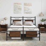 vidaXL Cadre de lit sans matelas chêne marron 150x200 cm
