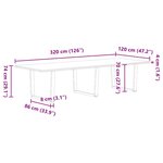 vidaXL Table à manger 320x120x74 cm bois de chêne massif rectangulaire