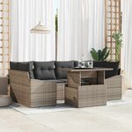 vidaXL Ensemble de canapé de jardin 7 Pièces Gris 100 x 55 x 73 cm