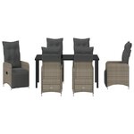 vidaXL Set de jardin 7 pièces avec coussins beige en poly rattan