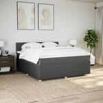 vidaXL Sommier à lattes de lit avec matelas Gris foncé 180x200cm Tissu