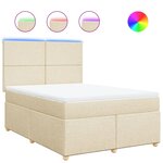 vidaXL Sommier à lattes de lit avec matelas Crème 140x200 cm Tissu