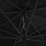 vidaXL Parasol de jardin avec mât en métal 390 cm noir