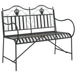 vidaXL Banc métal Noir Métal Standard Incrustations décoratives