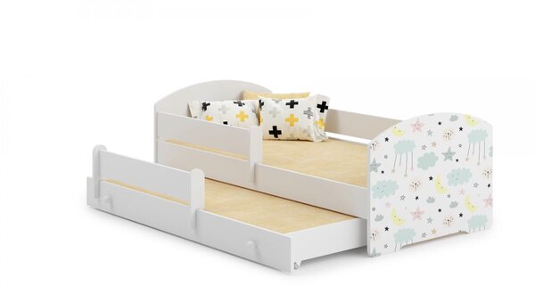 Lit enfant LUK 160x80 Étoiles gigogne avec matelas