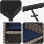 vidaXL Ensemble de salle à manger pour jardin 5 Pièces Gris Poly rotin