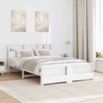 vidaXL Cadre de lit Blanc 140 x 200 cm Bois massif en pin
