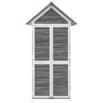 vidaXL Abri à outils de jardin gris 89x52 5x175 cm bois massif pin