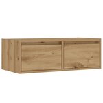 vidaXL Meuble TV avec lumières LED chêne artisanal 75x35 5x25 cm