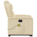 vidaXL Fauteuil inclinable de massage électrique Crème Tissu