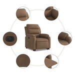 vidaXL Fauteuil inclinable électrique marron tissu