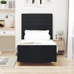 Lit vidaXL noir 100x200 cm en tissu