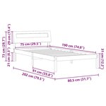 vidaXL Cadre de lit Blanc 75 x 190 cm Bois massif en pin