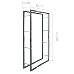 vidaXL Portant de bois de chauffage Noir 80x25x150 cm Acier