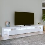 vidaXL Meuble TV avec lumières LED Blanc 260x36 5x40 cm