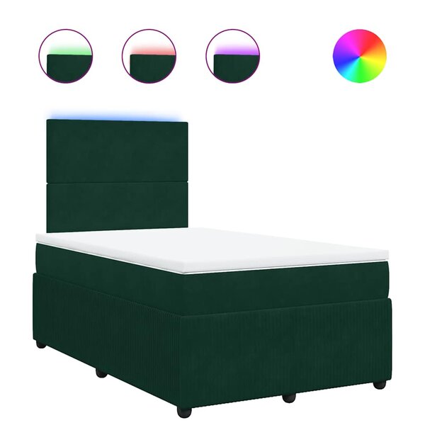vidaXL Sommier à lattes de lit et matelas Vert foncé 120x200cm Velours