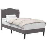 vidaXL Cadre de lit avec tête de lit Gris 90 x 200 cm Simili cuir