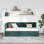 vidaXL Cadre de lit d'angle Vert foncé 90 x 200 cm Velours