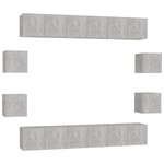 vidaXL Ensemble de meubles TV 10 Pièces Gris béton Bois d'ingénierie