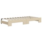 vidaXL Lit de jour avec lit gigogne crème 80x200 cm tissu