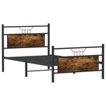 vidaXL Cadre de lit sans matelas chêne fumé 100x200 cm bois ingénierie