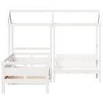 vidaXL Ensemble de lit de jour et de banc et toit 90x190 cm pin massif