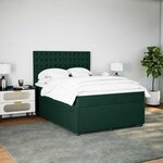vidaXL Sommier à lattes de lit et matelas Vert foncé 140x200cm Velours