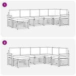 vidaXL Ensemble de canapés d'extérieur 7 pc Gris Naturel et Clair