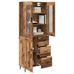 vidaXL Haut Armoire 2 Pièces Bois Ancien Bois Aggloméré et Verre