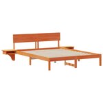 vidaXL Cadre de lit avec tête de lit Brun cire 150 x 200 cm Pin massif